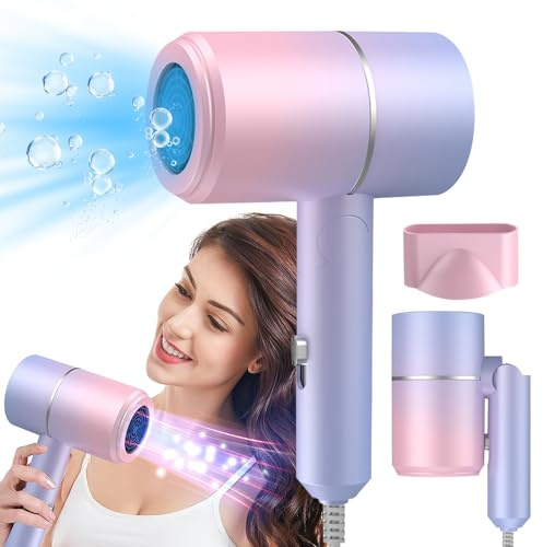 Vmxlso Secador Pelo Viaje, 800W Secador Pelo Pequeño, Secador Viaje Plegable, 2 Temperaturas/2 Velocidades, Secador de Viaje, Secador Pequeño de Viaje, Secador de Pelo Profesional para Viaje y Casa