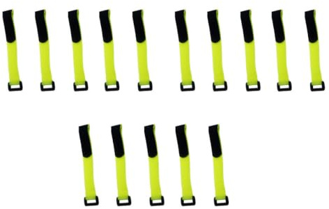 MOLUCKFU 15 Stück Hellgrüne Nylon Klett Befestigungskabelbänder zum Einfachen Organisieren von Kabeln und Fahrrädern Praktische Multifunktionale Fahrradradriemen Zufällige Farbe