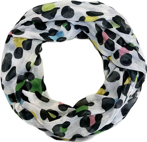 Leopard Seide Loop Farbverlauf Frühling Rundschal Unisex Sommer Herbst Leicht Schal Stola Silk Leo Animal