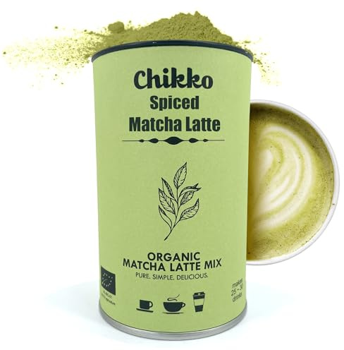 Chikko Organic Matcha Powder 130g - Matcha Latte with Anise and Rice Notes - No Additives and Chemicals, 100% Natural Ingredients - Soothing Green Tea Drink for Slow-Releasing Energy