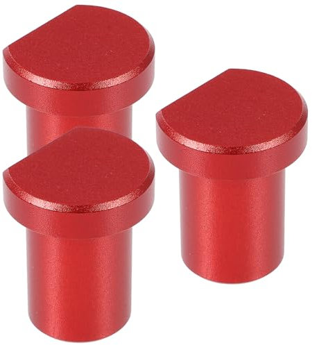 SHINEOFI 3pcs Red Aluminum Alloy Bench Dogs 20mm Dog Hole Clamps Woodworking Workbench Accessories Peg Stoppers for Workbench Hole Inserts