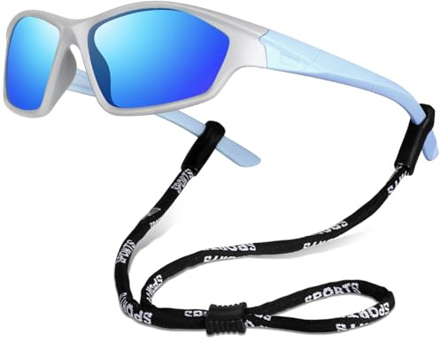 Beipegin Gafas Sol Niño Niña,UV400 Protección Rayos Polarizadas Gafas de Sol Deportivas Gafas de Ciclismo Running Tenis Infantiles Adolescentes Gafas