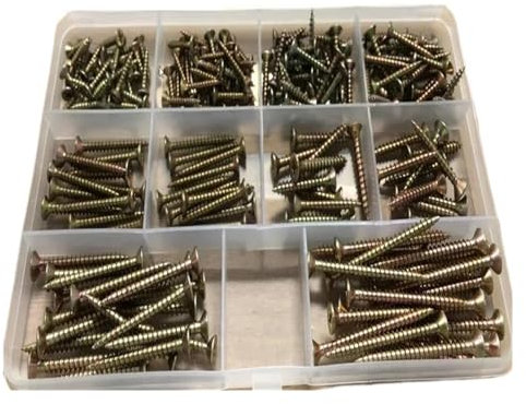 Available In A Variety Of Sizes. 200pcs Box Pack Colored Zinc Plated Fiberboard Nail Countersunk Cross Self Tapping Woodworking Screw M3-M4 Cross Screw
