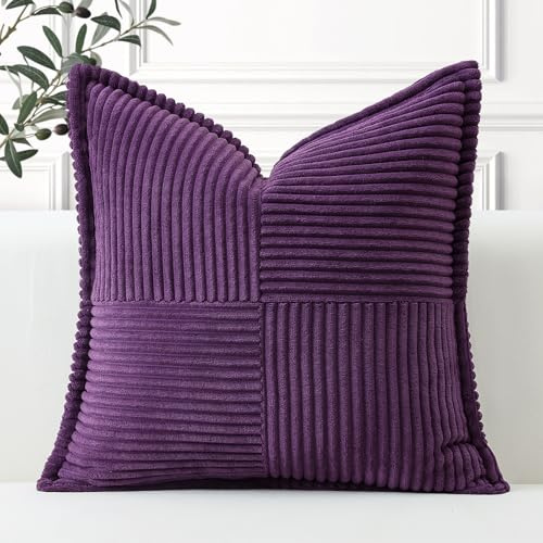 Artscope Ein Cord Kissenbezug Kordsamt Kissenhülle Zierkissenbezug 45x45 cm Dekokissen Sofakissen Couchkissen Dekorative Weiche Kissen für Sofa Wohnzimmer Zuhause Schlafzimmer, Lila