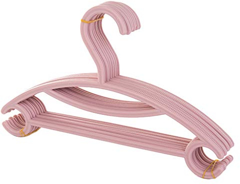 Duiaynke 10 perchas de plástico con ganchos para bebés y niños, perchas antideslizantes, organizador de ahorro de espacio, colgador resistente al viento