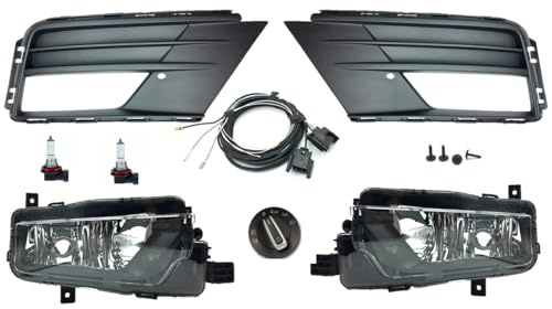 Nebelscheinwerfer NSW Nebelleuchte Nachrüstung Set Kit Komplettset | kompatibel mit Caddy 4 Stoßstange sw by HZ-DESIGN