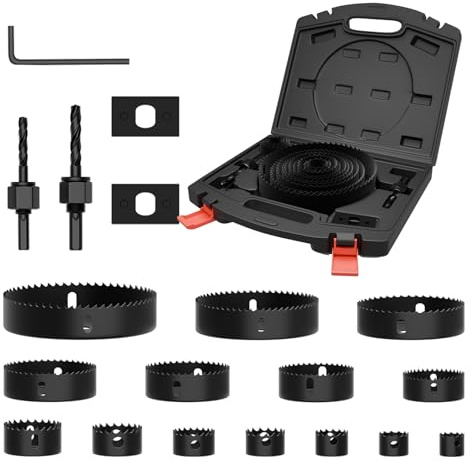 CSOOM 19PCS Bimetall-Lochsägen-Set,Ø 19-152mm, für Weichholz, furniertes Holz und beschichtete Spanplatten.