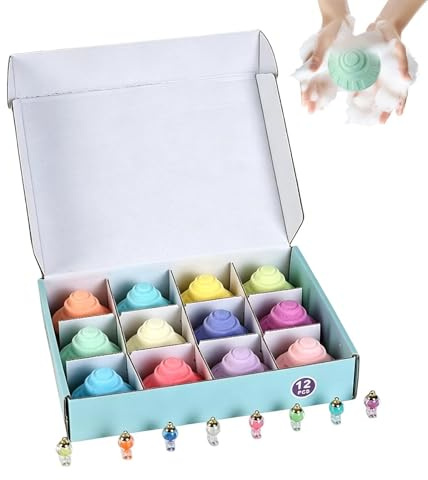 Bolas de baño con juguetes dentro,12 piezas de producto de bañera de platillo volante - Kit de Bola de Baño de Burbujas | para Cumpleaños, Viajes, Verano, Hotel, Hogar, Guardería, Baño