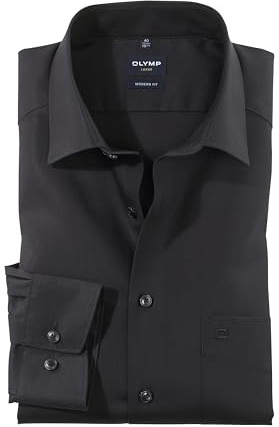 Camiseta de manga larga de Olymp, de corte moderno, con cuello New Kent 99 schwarz 42