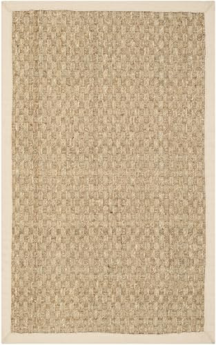 Safavieh Alfombra De Fibra Natural Sala de Estar, Comedor, Dormitorio - Natural Fiber Collection, Pelo Corto, Natural y Beige, 76 X 244 cm