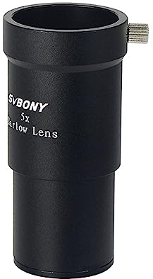 Svbony Barlowlinse 5X, 1,25 Zoll Metall Barlow Full Multi Coated Teleskop Okular Zubehör für Planetenbeobachtung und Astrofotografie