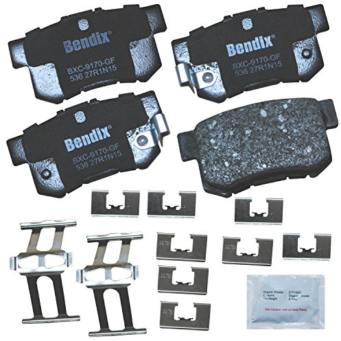 Bendix Priority1 CFC536 Ceramic Rear Brake Pads for Select Models Acura CL, Legend, RDX, RL, TL, Honda Accord, Civic, CR-V, Element, Odyssey, Isuzu Oasis