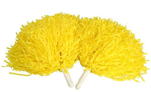 VGEBY Cheerleader-Pompons für Sport, Party, Tanzzubehör, Gelb, 2 Stück