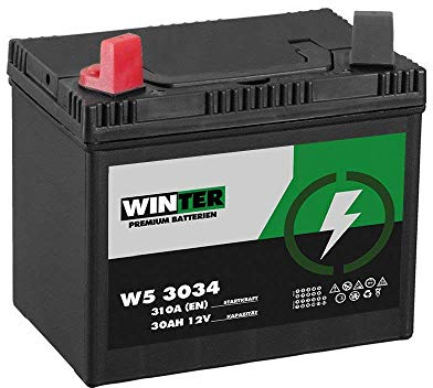Winter Premium Rasentraktor Batterie 30Ah 12V 310A/EN Aufsitzmäher 53034 (Plus Pol Links)