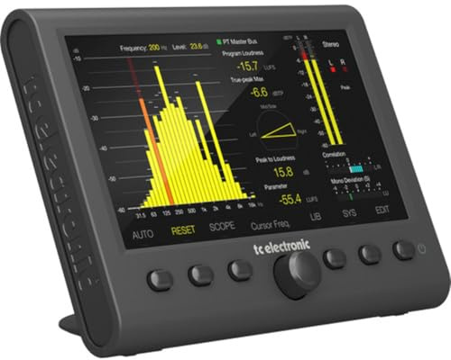 TC Electronic CLARITY M STEREO-Stereo-Audio-Meter mit hochauflösendem 7-Zoll-Display und USB-Anschluss für Plug-in-Metering