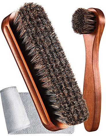 Youngjoy 6 delar hästhår glans skor borstkit polska Dauber applikatorer, brun, 18,8 x 10,9 x 5,6 cm