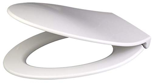 XQHD Sedile WC A Forma di V con Chiusura Ammortizzata Bianca Coperchio Resistente (urea-formaldeide) per Una Facile Pulizia E Montaggio con Doppio Raccordo