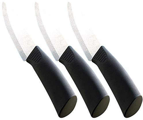 Rosenstein & Söhne Keramik-Haushaltsmesser: 3er-Set Keramik-Universalmesser mit 13 cm Klinge (Keramikmesser, Messer, Schäler)