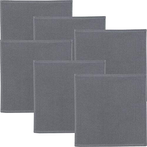 Erwin Müller Reinigungstuch, Putztuch, Putzlappen, Spültuch 6er-Pack grau Größe 25x25 cm - 100% Baumwolle, zum Spülen oder Staubwischen, robust und langlebig, mit Frottierseite
