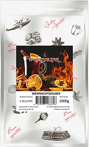 Glühwein - Gewürz Weihnachtszauber, Punsch – Gewürz. Kräftig im Geschmack: speziell für alkoholhaltige Heißgetränke. Beutel 1000g (1,0KG)
