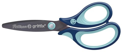 Pelikan, Griffix forbici con impugnatura ergonomica per destrimani, sicure per i bambini, comode e resistenti