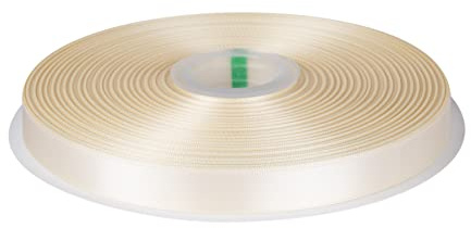 16 mm x 91 m dubbelsidigt satinband elfenbensfärgat polyesterband för presentinslagning bröllopsdekoration blomsterarrangemang hantverk