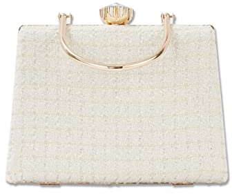 CORIOS Sac de Soirée Femme Sac en Strass à la Main Bourse de Ceremonie Diamond Embrayage Sacs Fourre-Tout Sacs à Main D'épaule de Mariée Pochette pour Ceremonie Mariage Fête Cocktail Beige