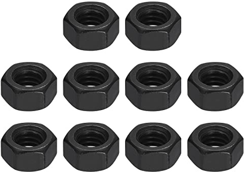QUARKZMAN 10 Stück Sechskantmuttern 5/16-18 Sechskant Muttern Karbonstahl Grad 8.8 Schwarz Oxide Sechseck Muttern für Schraube Bolzen