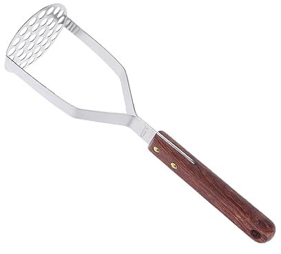 MAGICLULU Presse-purée Acier Inoxydable Avec Poignée Bois Ustensile De Cuisine Pratique Pour Écraser Pommes De Terre Fruits Et Légumes Facile à Utiliser Nettoyer