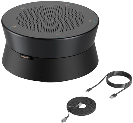 NEARITY A21S Konferenzlautsprecher Zoom-zertifizierte Freisprecheinrichtung, 8 Mikrofonen 16ft Voice Pickup AI 2.0 Geräuschunterdrückung USB Speakermic mit Daisy Chain für Büro & Homeoffice