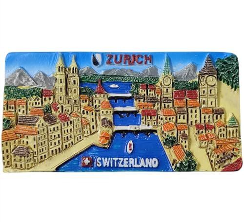 Moiilvcla Kühlschrankmagnet Zürich Schweiz Reise 3D Souvenir Kühlschrank Dekoration Magnetaufkleber Handwerk Kollektion