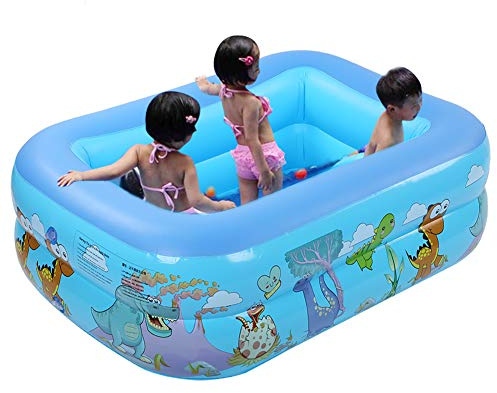 Piscine Gonflable pour Enfants, Baignoire d'été en PVC pour Jouer à l'eau Fraîche, Piscine pour Enfants Ocean World avec Sol Souple Gonflable pour Bébés, Tout-Petits et Adultes