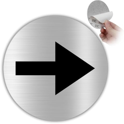 LEIASA Pfeil-Aufkleber - Dicke 0,6 mm - Durchmesser 100 mm - Aluminium - Hinweispfeilschild