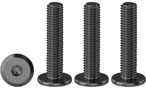 Drenky Viti a Testa Piatta Con Esagono Incassato, 20 Pezzi Di Connessione Per Mobili M4 X 30 mm, Testa Semicircolare Nero In Acciaio Inox A2 V2A, Filettatura Completa, a Macchina