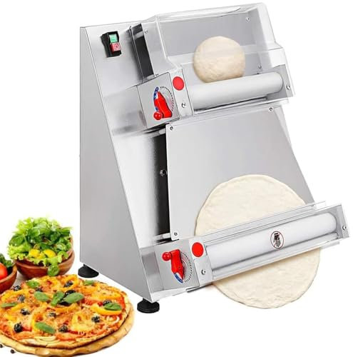 DDZJTPP 370W Electric Pizza Press Making Machine,Pizza Dough Roller Sheeter,12/15 Inch Automatic Dough Press Machine Commercial,5s/ Dough for Rolling of Pizza and Various Dough Cake,12inchpizza