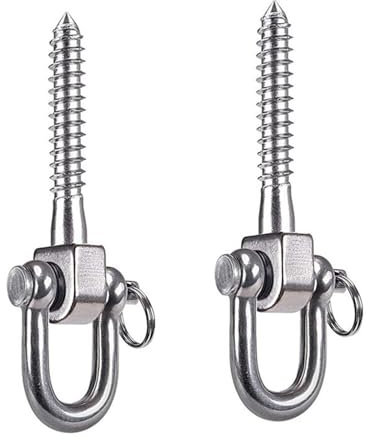 GIONAR 2pc Deckenhaken, Schaukelaufhänger 180° Schaukelschraubenset Halterungen, Deckenhaken Schwerlast, Schaukelhaken für Holzbalken, 304 Edelstahl Schaukelhaken für Holzbalken
