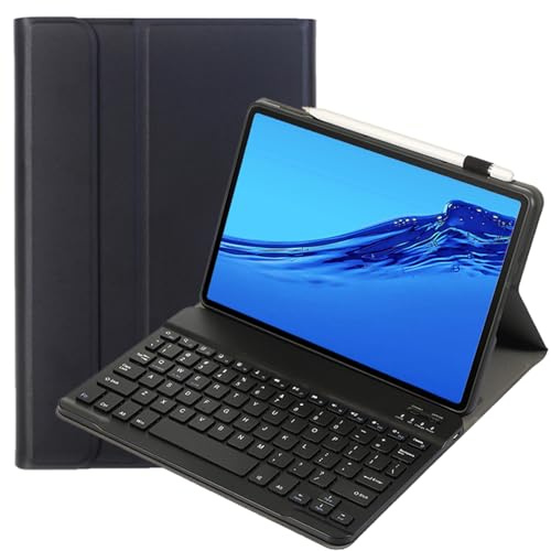 leleyo Funda Teclado para Huawei MediaPad M5 Lite 10.1 pollici Funda Teclado inalámbrico magnético extraíble QWERTY para Huawei MediaPad M5 Lite 10.1(Negro)