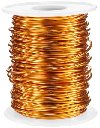 QUARKZMAN 16 Gauge pysseltråd aluminiumtråd 1,5 mm x 30 m (D x L) flexibel aluminiumtråd metall smyckestråd blomtråd för smyckestillverkning modellering hantverk gör-det-själv, guldton