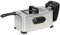 HOMCOM Freidora de aceite de 3L con temperatura regulable, temporizador de 60 minutos, cesta de aceite extraíble, mirilla y desconexión de seguridad, 2000 W, acero inoxidable, plata y negro