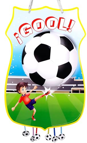 CHEERSET Piñata de Futbol Cumpleaños Grande - Decoración Fiestas Infantiles Niño y Niña - Piñatas Grandes para Rellenar con Juguetes y chuches (Futbol1)