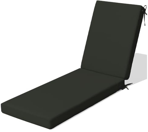 EXZFW 8cm Dicke Sonnenliege Auflage wetterfest,Tragbarel gartenliege Auflage Outdoor,sitzkissen Relaxsessel Outdoor,liegestuhl Auflage Mit Einstellband,für Sonnenliege,Dark Gray 47,183x53x3cm