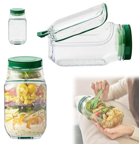 Salad pod, Insalatiera to-go con ciotola integrata, Contenitore portatile per insalata, Ciotola per insalata fresca, Ciotola Per Insalata Fresca con coperchio, con custodia a prova di perdite(1 pcs)