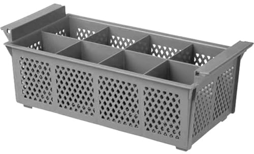 Stalwart Dishwasher Basket 8 Compartments Sutable for Cutlery & Utensils, Warewash Spare Basket | 426 x250 x150mm. Made from tough, dishwasher-safe polypropylene
