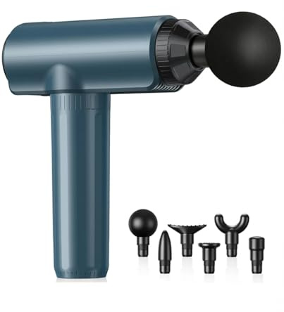 Massagepistole Massage Gun, Lefity Mini Massagepistole mit 30 Geschwindigkeiten und 6 Massageköpfen Handmassagegerät mit USB C Ladeanschluss Massagegerät für Nacken Schulter Rücken