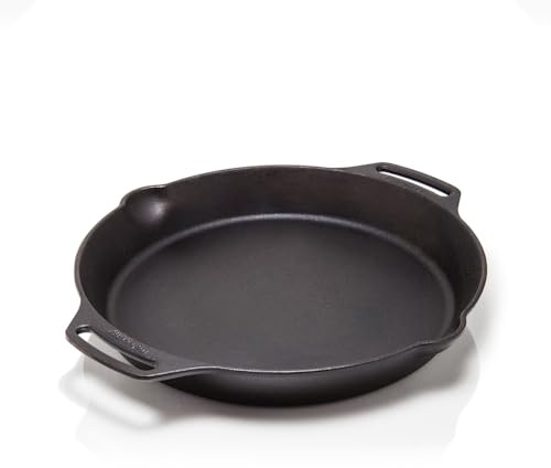 Petromax Feuerpfanne mit Henkeln - Pfanne aus Gusseisen für alle Herdarten, Gasflamme, Backofen oder Kochen im Freien - Anbraten, Schmoren und Rösten mit Antihafteffekt - 35 cm Durchmesser