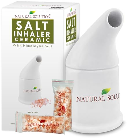 Natural Solution Ceramic Pink, Cleans The Respiratory System Great for Allergy, Asthma Relief, and Other Respiratory Conditions , Salt Inhaler, 1 Count