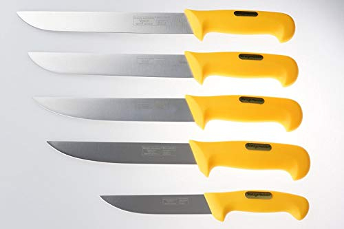 Neudorf Manufaktur Metzgermeister Fleischermesser Metzgermesser Set in Profiqualität 5-teilig/Edelstahl (handgearbeitet)/ spezielle ergonomische Griffe/Top Qualität