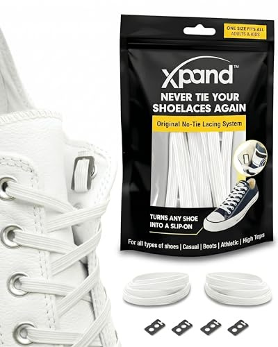 Xpand No Tie Elastic Shoe laces for Adults & Kids, 1 Size Fits All Shoelaces | Shoe Strings for Sneakers & Athletic Shoes