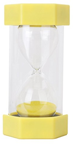 Reloj de arena moderno seguro, recurso creado por profesores para juegos para niños y decoración, temporizador 1min, 5min, 10min, 15min, 30min y 60min, acrílico, Amarillo, 60 minutes