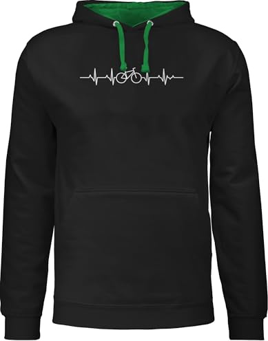 Shirtracer - Pullover Herren Frauen Hoodie Kontrast zweifarbig - Katzenbesitzer Geschenk - Herzschlag Katze